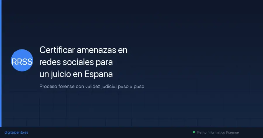 Una captura de pantalla no vale como prueba. Aprende el proceso forense para certificar amenazas en Instagram, Facebook, TikTok y Twitter con validez judicial.