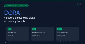 DORA y cadena de custodia digital en banca: guía perito 2026