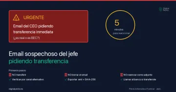 Email sospechoso del jefe pidiendo transferencia: qué hacer (BEC 2026)