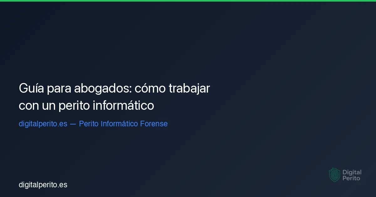 Guía para abogados: cómo trabajar con un perito informático