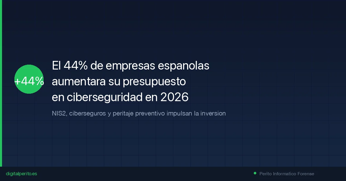 El 44% de empresas españolas aumenta su presupuesto en ciberseguridad en 2026