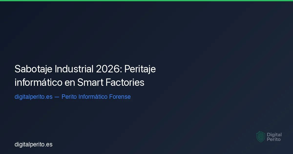 Sabotaje Industrial 2026: Peritaje informático en Smart Factories