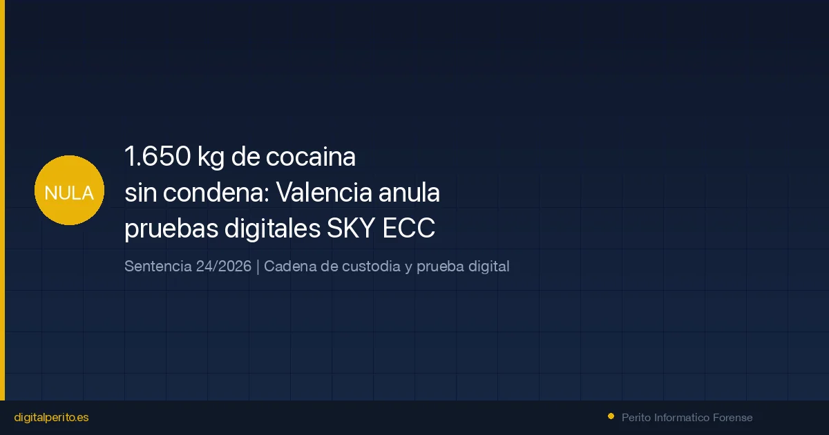 1.650 kilos de cocaína sin condena: Valencia anula las pruebas digitales de SKY ECC por falta de cadena de custodia